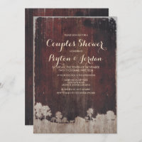 Rustic Barn Wood Farm Couples Shower Invitation