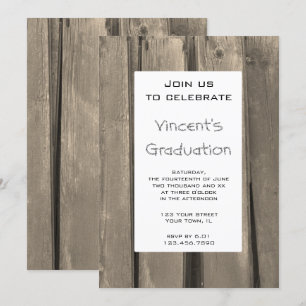Rustic Barn Wood Graduation Party Invitation