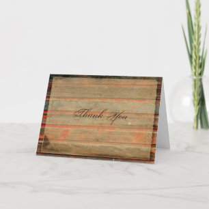 Rustic Barn Wood Graffiti Heart Thank You card