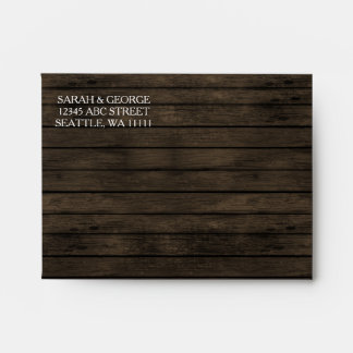Rustic Barn wood Liner Wedding Invitations RSVP Envelope