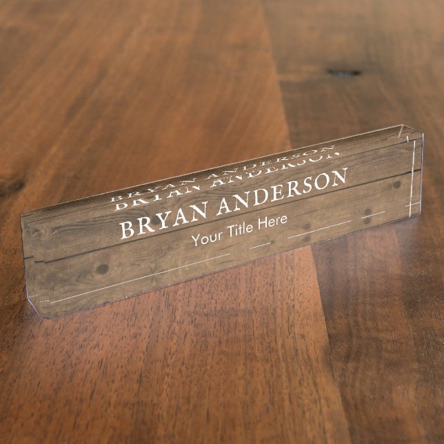 Rustic Barn Wood Look Nameplate (Side)