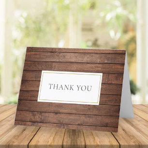 Rustic Barn Wood Panels Thank You Card