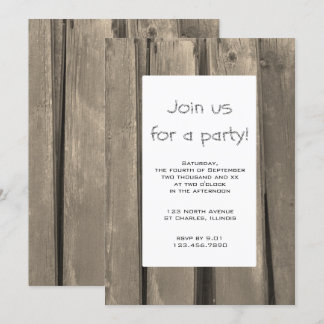 Rustic Barn Wood Party Invitation