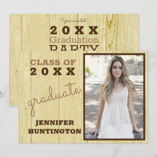Rustic Barn Wood Photo 2025 Graduation Party Invitation