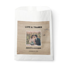 Rustic barn wood photo Wedding Love Thanks