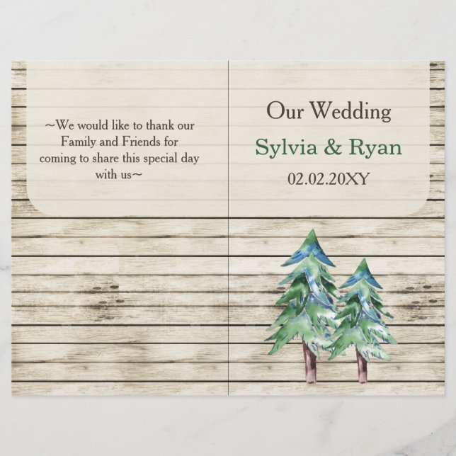 Rustic Barn Wood Pine Wedding (Front)