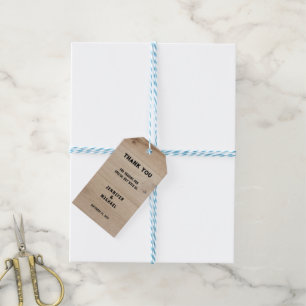 Rustic barn wood rural country Wedding Thank You Gift Tags