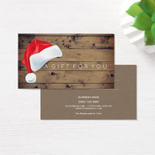 Rustic Barn Wood   Santa Gift Card Certificate
