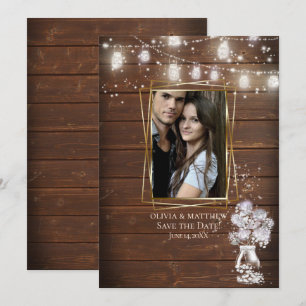 Rustic Barn Wood Save the Date Invitation