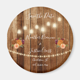 Rustic Barn Wood Save The Date Magnet
