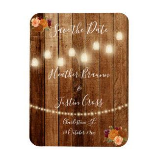 Rustic Barn Wood Save The Date Magnet