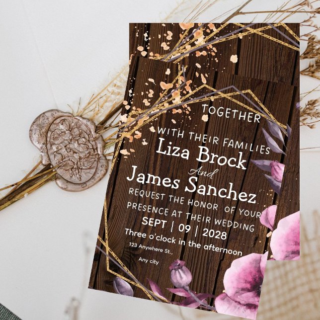 Rustic Barn Wood String Lights Wedding Invitation  (Creator Uploaded)