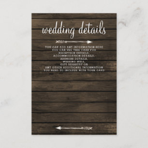Rustic Barn Wood Succulent Country Chic Wedding Enclosure Card