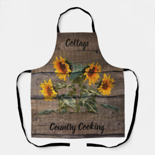 Rustic Barn Wood Sunflower Apron