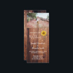 Rustic barn wood sunflower country wedding program programme<br><div class="desc">Rustic barn wood sunflower photo,  country wedding ceremony program.
You can add your own photo and text to personalise.
This wedding program is part of the Rustic barn wood sunflower wedding collection.</div>