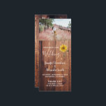 Rustic barn wood sunflower country wedding program programme<br><div class="desc">Rustic barn wood sunflower photo,  country wedding ceremony program.
You can add your own photo and text to personalise.
This wedding program is part of the Rustic barn wood sunflower wedding collection.</div>
