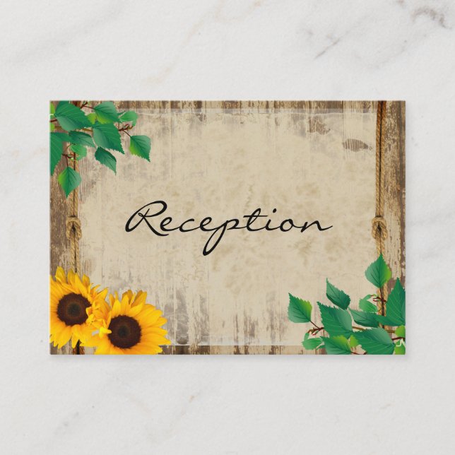Rustic Barn Wood Sunflower Enclosure Card (Front)
