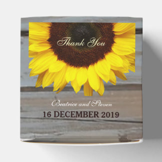 Rustic Barn Wood Sunflower Wedding Favour Box