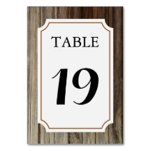 Rustic Barn Wood Table Number Card