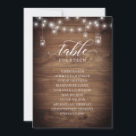 Rustic Barn Wood Table Number Seating Chart Cards<br><div class="desc">Modern and elegant design printed Rustic Barn Wood String Lights Black Calligraphy Script Table Number Seating Chart Cards that can be customised with your text and add each table number card to your cart, one by one. Please click the "Customise it" button and use our design tool to modify this...</div>