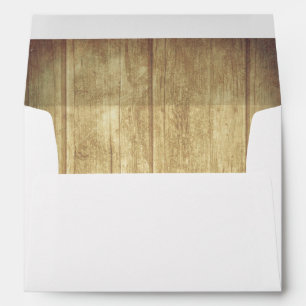 Rustic Barn Wood Texture Wedding Envelope