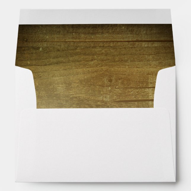 Rustic Barn Wood Texture Wedding Envelopes (Back (Bottom))