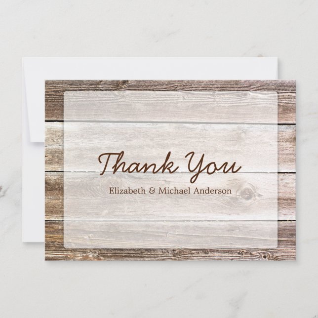Rustic Barn Wood Thank You Card (Front)