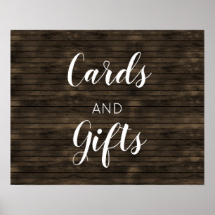 Rustic Barn Wood Wedding Cards and Gifts Sign