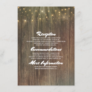 Rustic Barn Wood Wedding Details - Information Enclosure Card