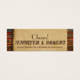 Rustic Barn Wood Wedding Drink Tickets