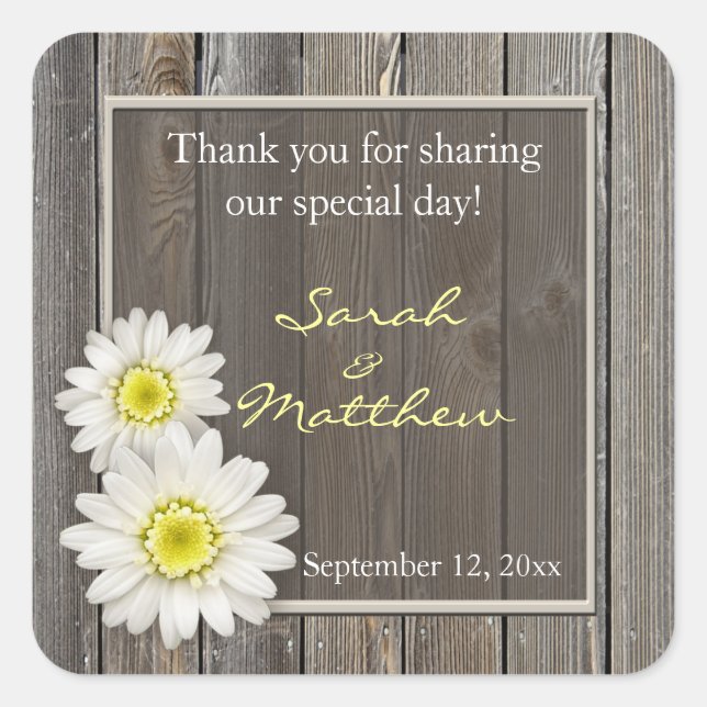 Rustic Barn Wood Wedding Favour Stickers (Front)