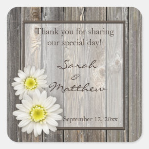 Rustic Barn Wood Wedding Favour Stickers