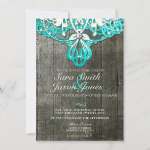 Rustic Barn wood Wedding Invitation