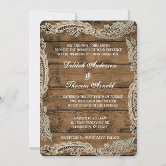 Rustic Barn Wood Wedding Invitation