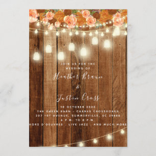 Rustic Barn Wood Wedding Invitation/Celebration Invitation