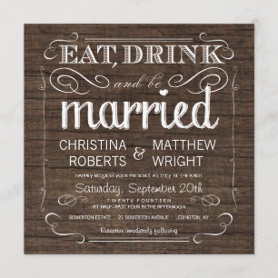Rustic Barn Wood Wedding Invitations