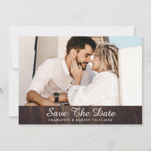 Rustic Barn Wood Wedding Photo Save The Date Cards