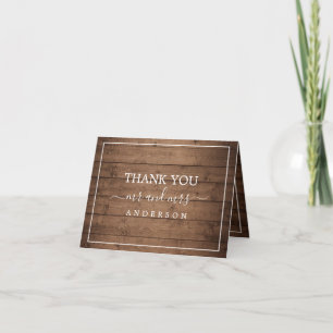 Rustic Barn Wood Wedding Photo Thank You