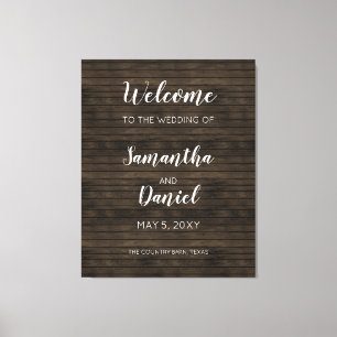Rustic Barn Wood Wedding Welcome Sign