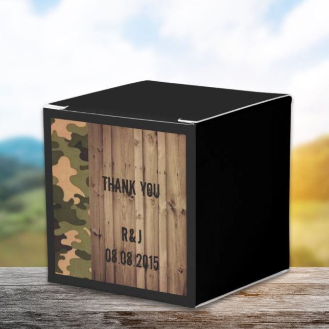 rustic barn wood western country Camo Wedding Favour Box (rustic barn wood western country Camo Wedding Favor Boxes)