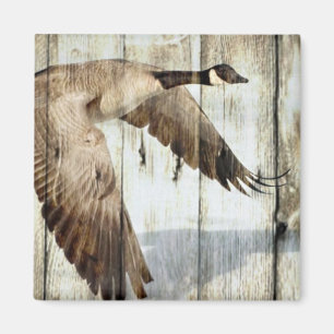 Rustic Barn wood Western Country flying Wild Duck Magnet