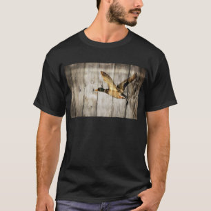 Rustic Barn wood Western Country flying Wild Duck T-Shirt