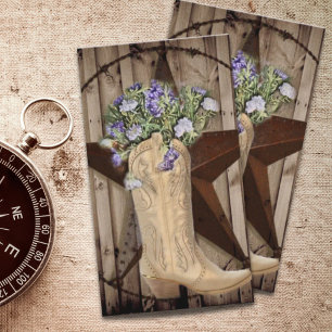 rustic barn wood wildflower Western country cowboy Business Card