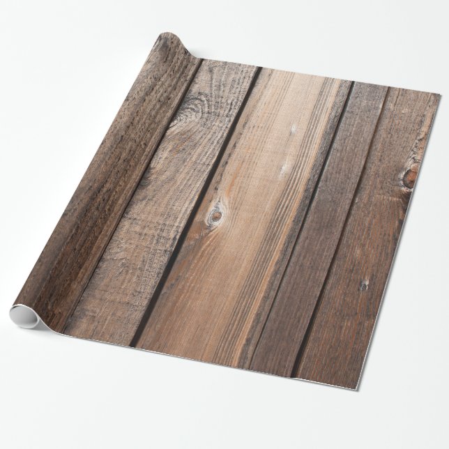 Rustic Barn Wood Wrapping Paper (Unrolled)