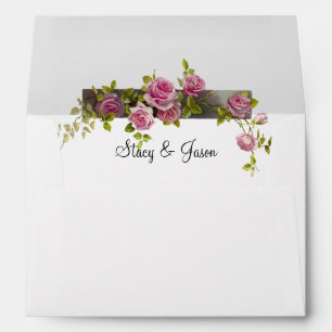 Rustic Barnwood & Lace Wedding  Envelope