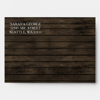 Rustic Barnwood Liner Wedding envelopes