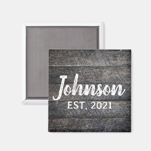 Rustic Barnwood Monogram Magnet