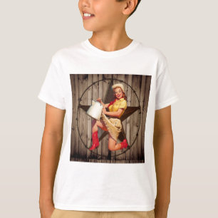 rustic BarnWood texas star western country cowgirl T-Shirt