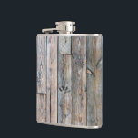 Rustic Barnwood Western Flask<br><div class="desc">Barnwood planks give a great rustic or western feel to this flask!  Great gift for the cowboy in your life,  or as a thank you gift for the groomsmen.</div>