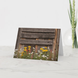 Rustic Barnwood With Wildflowers Card